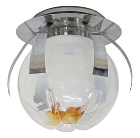 MAZZEGA (ATTRIB) ITALIAN MID-CENTURY FLUSH MOUNT CEILING LIGHT