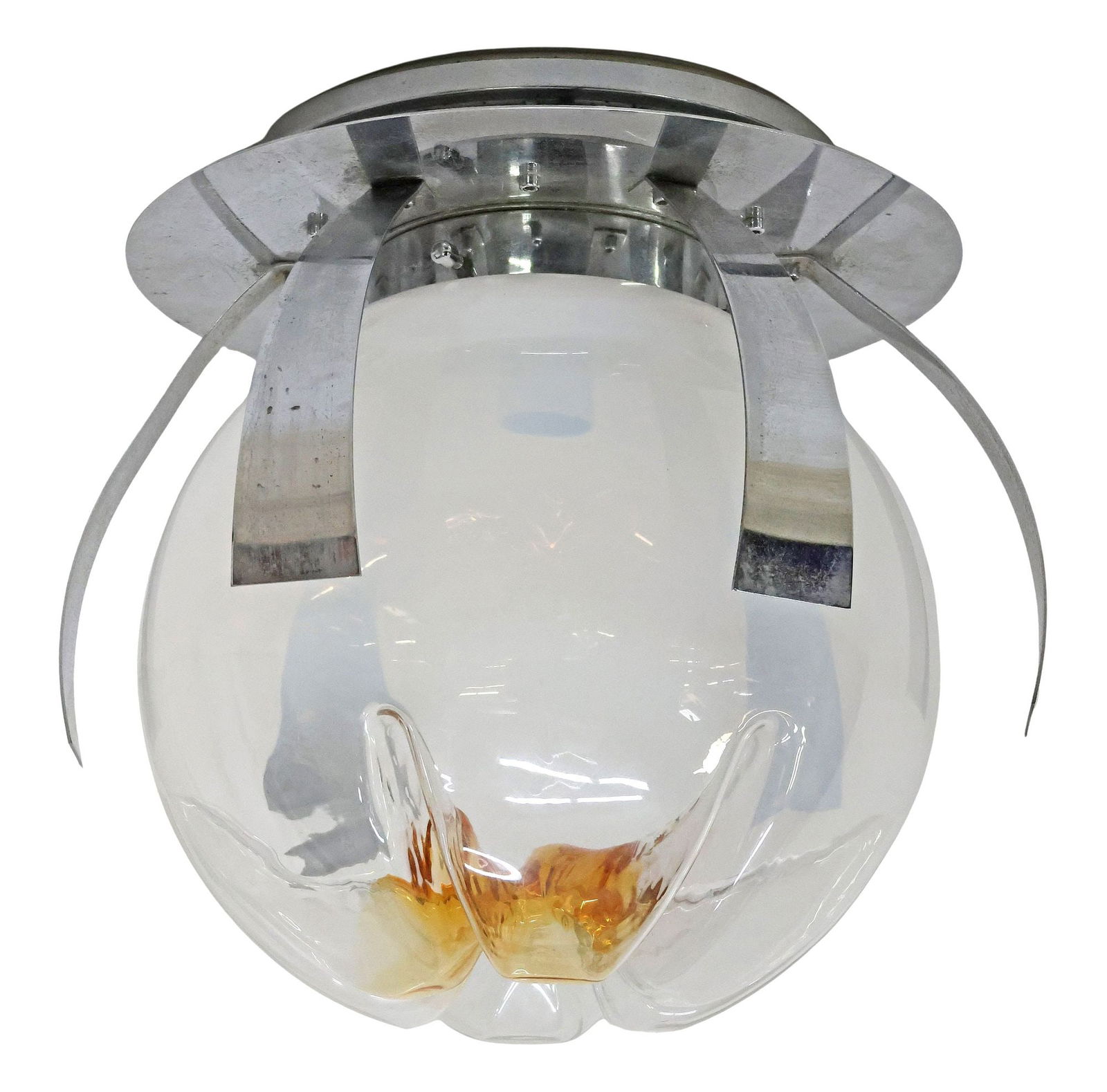 MAZZEGA (ATTRIB) ITALIAN MID-CENTURY FLUSH MOUNT CEILING LIGHT (1 of 3)