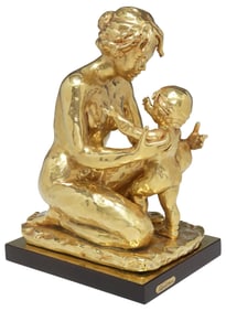 EDOARDO TASCA LIMITED EDITION CAPODIMONTE GILT PORCELAIN SCULPTURE