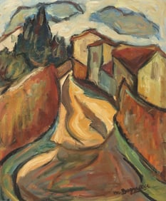 MAXIM BUGZESTER (1910-1978) OIL PAINTING, EXPRESSIONIST LANDSCAPE