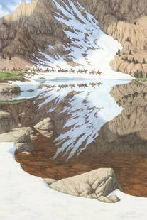BEV DOOLITTLE (B.1947) SIGNED PRINT 'SEASON OF THE EAGLE': Framed offset print on paper, "Season of the Eagle," signed lower right Bev Doolittle (American, b.1947), numbered 23,324/ 36,548, c.1987, sight: approx 28 3/8"h, 19"w, overall: 37 7/8"h, 28.5"w, 11.7