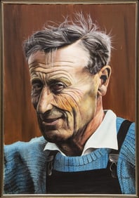 J. DUNN (20TH C.) PORTRAIT OF A MAN IN KNIT SWEATER