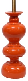 MID-CENTURY MODERN ORANGE ENAMEL TABLE LAMP