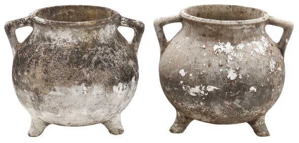 (2) MANNER OF WILLY GUHL MODERNIST 'MARMITE' PLANTERS