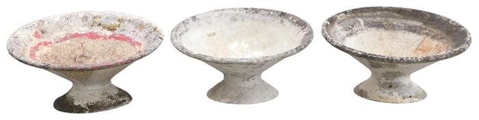 (3) MANNER OF WILLY GUHL MODERNIST OFF-KILTER PLANTERS