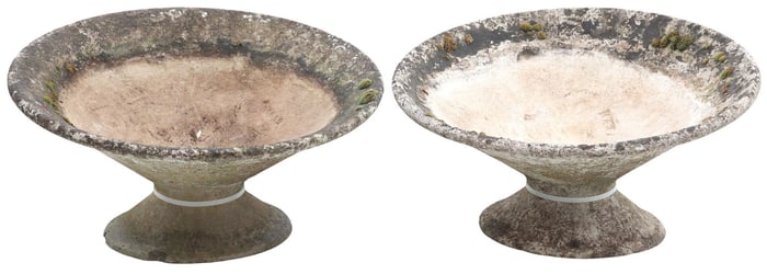 (2) MANNER OF WILLY GUHL MODERNIST OFF-KILTER PLANTERS