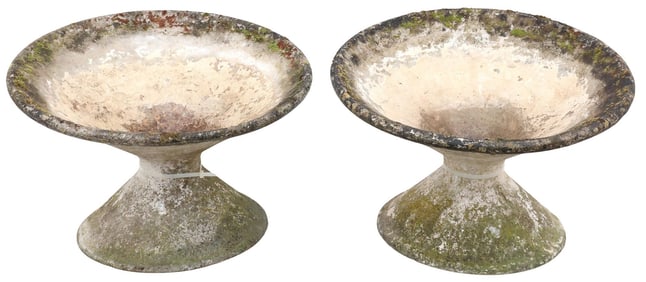 (2) MANNER OF WILLY GUHL MODERNIST OFF-KILTER PLANTERS