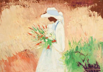 MARIO BERRINO (ITALIAN, 1920-2011) IMPRESSIONIST FEMALE PORTRAIT