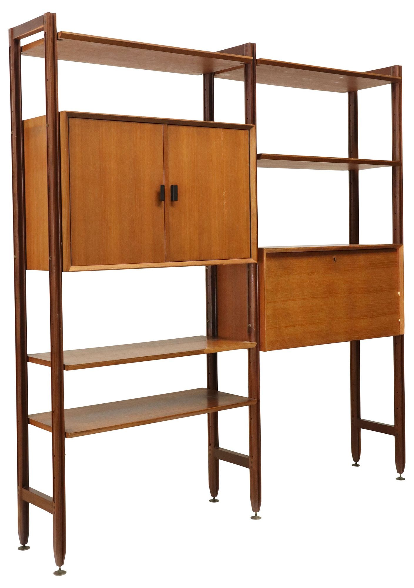 ITALIAN MID-CENTURY MODERN TEAK MODULAR WALL UNIT (1 of 4)
