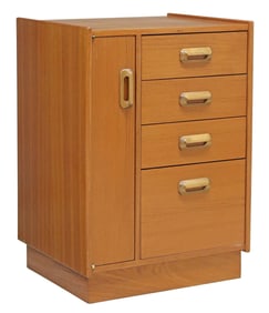 MID-CENTURY MODERN TEAK CHEST OF DRAWERS WITH FILING CABINET