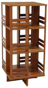 DANISH MID-CENTURY MODERN TEAK ROTATING BOOKCASE/ LIBRARY STAND