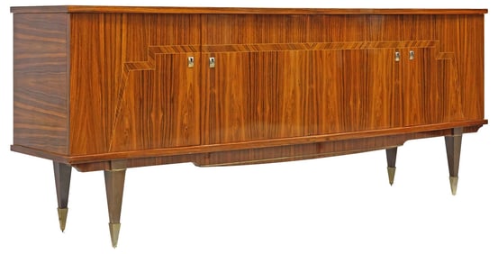 FRENCH MID-CENTURY MODERN INLAID ROSEWOOD SIDEBOARD