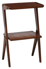 ITALIAN MID-CENTURY MODERN MAHOGANY TWO-TIER SIDE TABLE