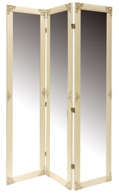 BALLARD DESIGNS RECTANGULAR TRI-FOLD FLOOR MIRROR, 70.5"H