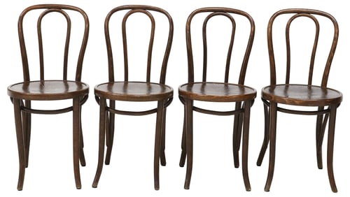 (4) AUSTRIAN MUNDUS BENTWOOD BISTRO CHAIRS