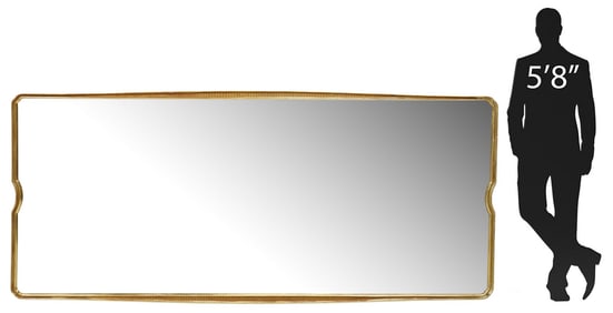 MONUMENTAL ITALIAN PARCEL GILT RECTANGULAR MIRROR, 96" X 42.5"