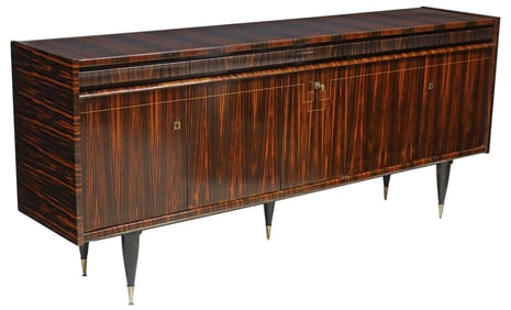 FRENCH MID-CENTURY MODERN LACQUERED & INLAID SIDEBOARD