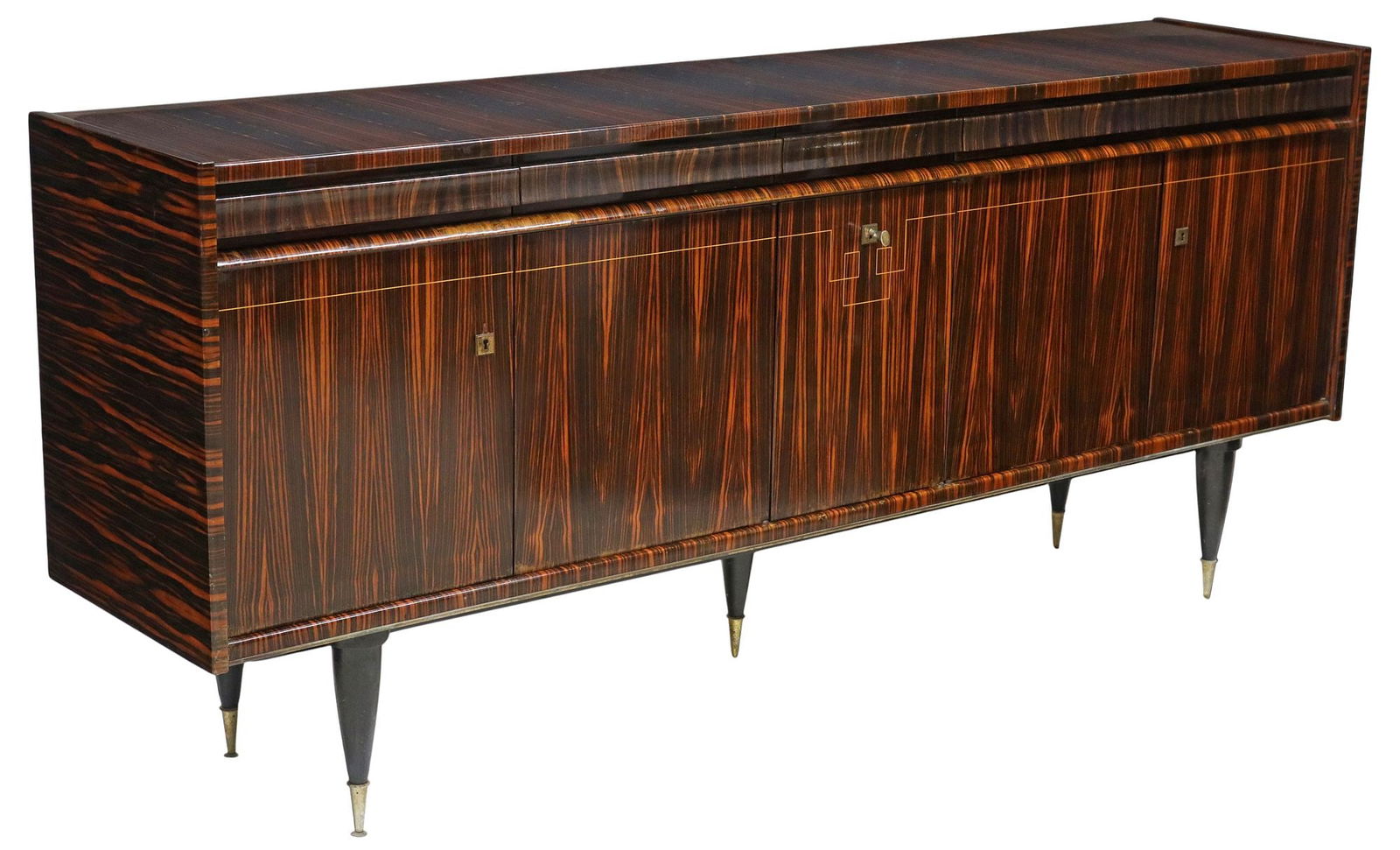 FRENCH MID-CENTURY MODERN LACQUERED & INLAID SIDEBOARD (1 of 6)