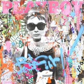 FABIEN NOVARINO (B.1963) POP ART COLLAGE AUDREY HEPBURN