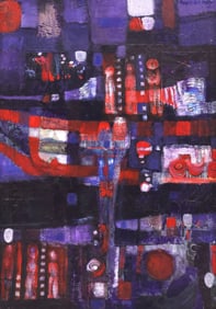 MARGARET WEBB DREYER (1911-1976) ABSTRACT PAINTING, 40" X 28"
