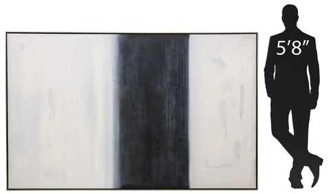 LARGE FRAMED MINIMALIST TEXTURED PRINT ON CANVAS, 60" X 96"