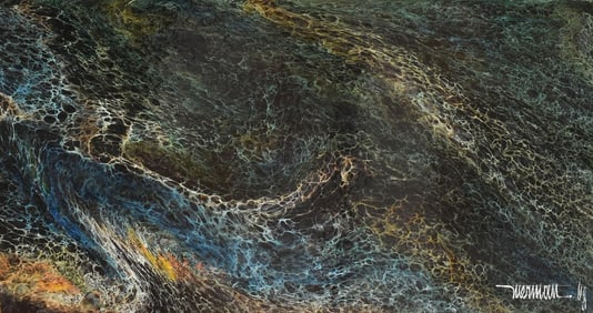 LEONARDO NIERMAN (1932-2023) ABSTRACT WAVES PAINTING