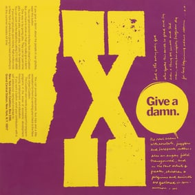 CORITA KENT (1918-1986) 'X GIVE A DAMN' SCREENPRINT