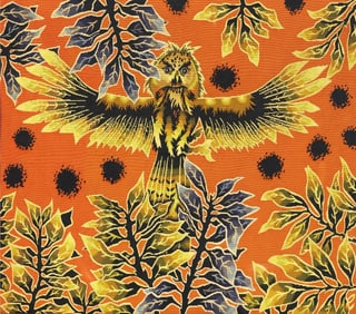 JEAN LURCAT ATELIERS PINTON 'SOLEIL COUCHANT' AUBUSSON TAPESTRY, 40.5"H X 47.75"W