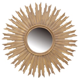 LARGE GILTWOOD SUNBURST WALL MIRROR, 41"DIAM