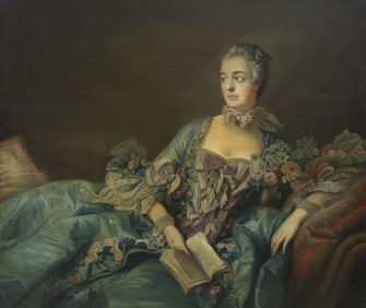AFTER FRANCOIS BOUCHER PORTRAIT OF MADAME DE POMPADOUR, 36" X 42"