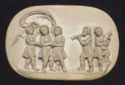 FRAMED NEOCLASSICAL STONE RELIEF PLAQUE
