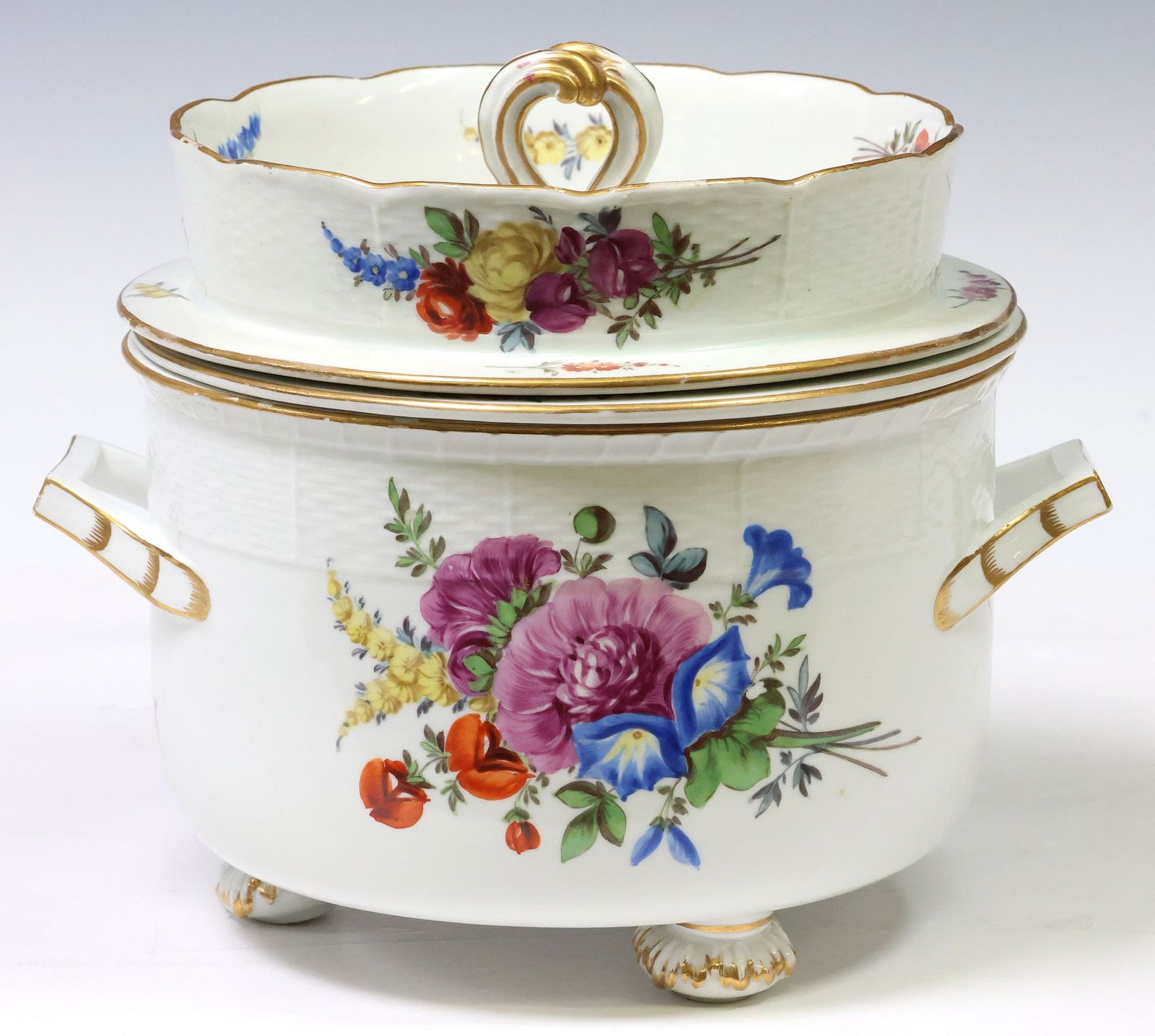 MEISSEN MARCOLINI-PERIOD PORCELAIN ICE PAIL, COVER & LINER (1 of 5)
