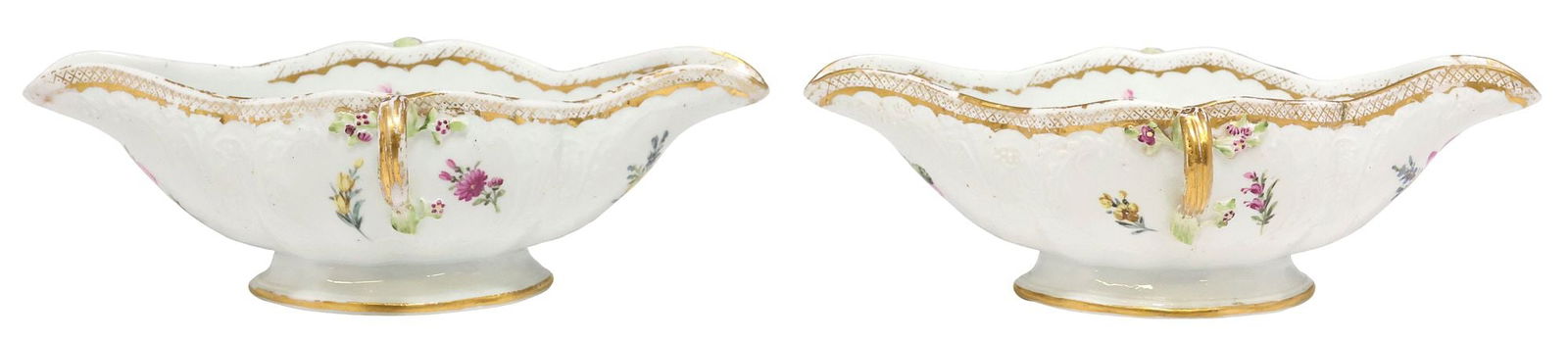 (2) MEISSEN PARCEL-GILT & PAINTED PORCELAIN SAUCE BOATS (1 of 5)