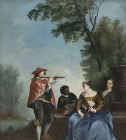 AFTER NICOLAS LANCRET FETE CHAMPETRE WITH A FLUTE PLAYER
