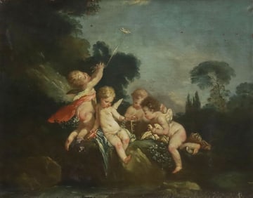 AFTER FRANCOIS BOUCHER ROCOCO PAINTING L'AMOUR OISELEUR