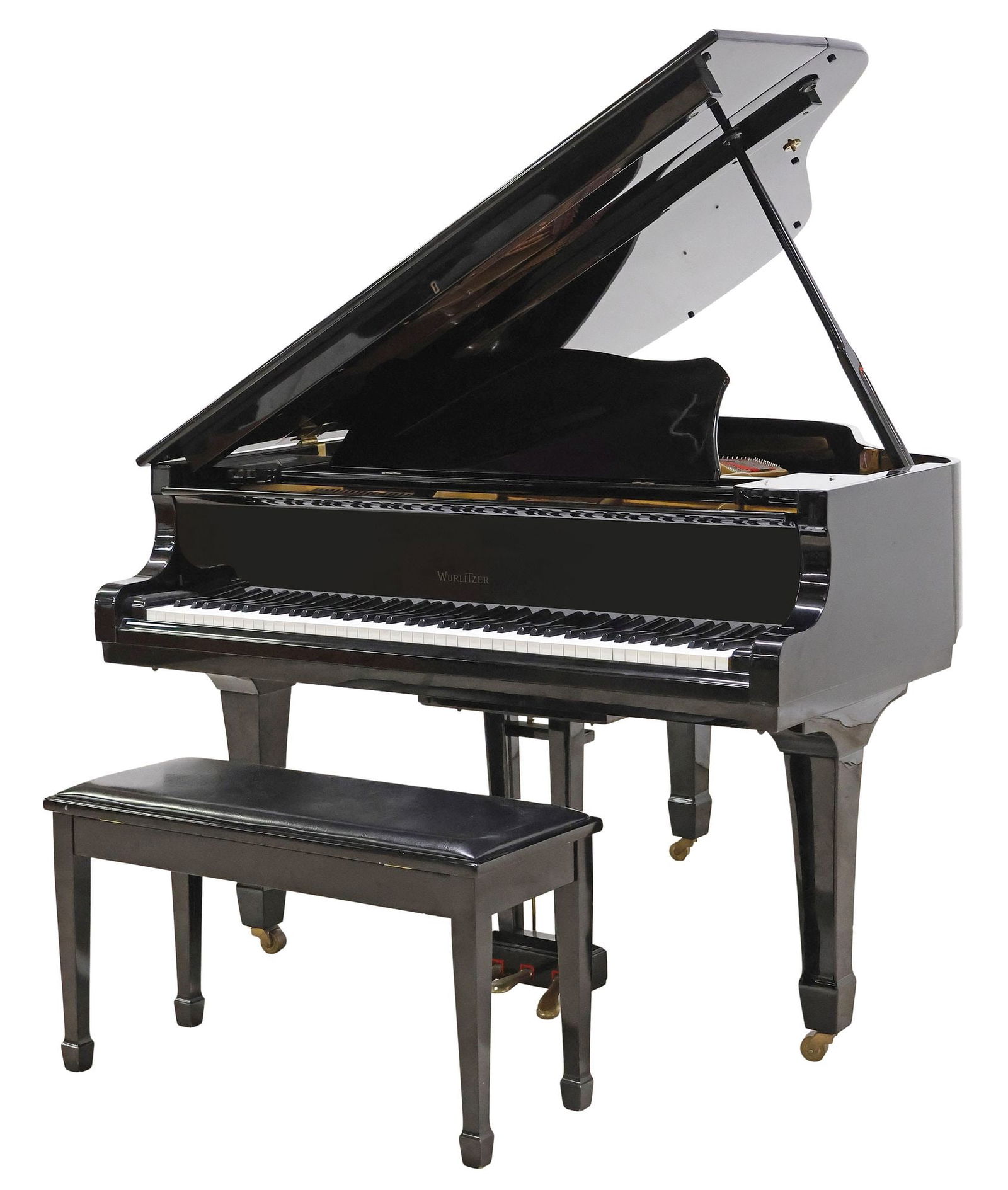 (2) WURLITZER MODEL G-452 EBONIZED BABY GRAND PIANO WITH BENCH (1 of 19)