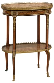 LOUIS XV STYLE DOT-TRELLIS PARQUETRY OCCASIONAL TABLE