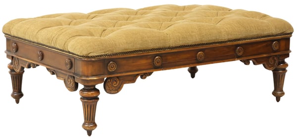 THEODORE ALEXANDER VICTORIAN STYLE OTTOMAN WITH GAME BOARDS