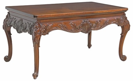 FRENCH LOUIS XV STYLE CARVED MAHOGANY TABLE