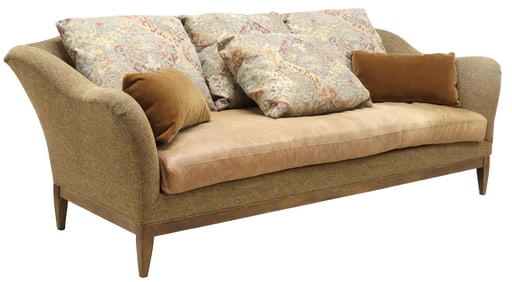 LARGE TAYLOR KING DESIGNER LEATHER-SEAT 'PARADIGM' SOFA