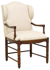 WILLIAM & MARY STYLE UPHOLSTERED WINGBACK ARMCHAIR