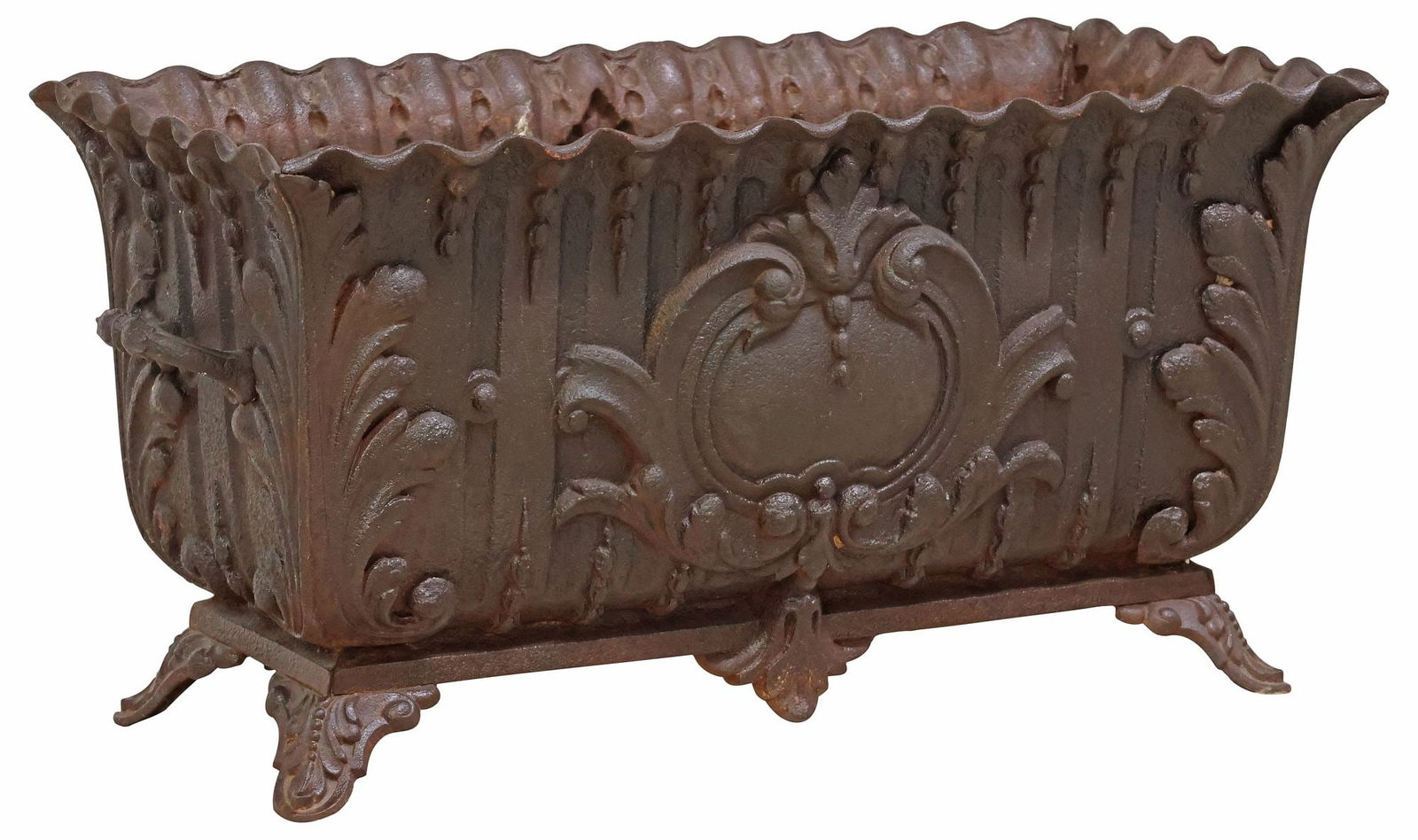 FRENCH PATINATED CAST IRON PLANTER BOX / JARDINIERE (1 of 4)