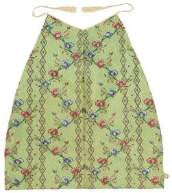 CONTINENTAL SILK LAMPAS & METALLIC THREAD APRON UNDERSKIRT