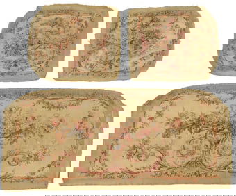 (3) FRENCH 19TH C. AUBUSSON TAPESTRY UPHOLSTERY FRAGMENTS
