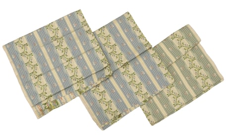(3) LENGTHS OF SCALAMANDRE SILK LISERE STRIPE FABRIC