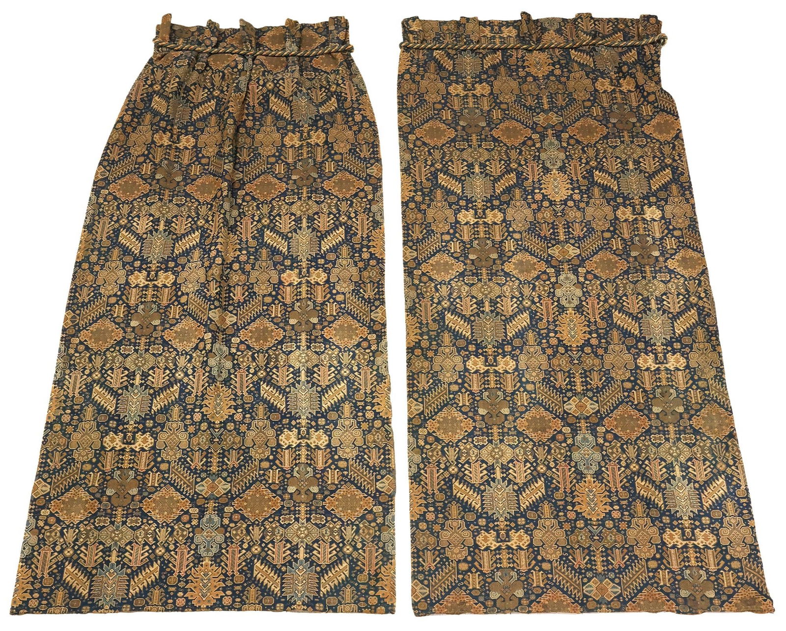 (2) GEOMETRIC FLATWOVEN CURTAIN PANELS/ DRAPES (1 of 2)