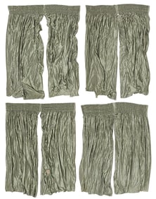 (4) TRAVERS 'BUMBLE BEE' CUSTOM SILK CURTAINS