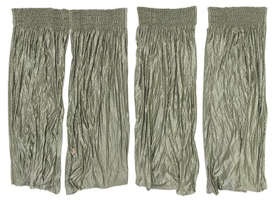 (3) TRAVERS 'BUMBLE BEE' CUSTOM SILK CURTAINS