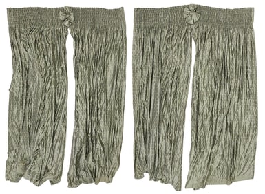 (2) TRAVERS 'BUMBLE BEE' CUSTOM SILK CURTAINS