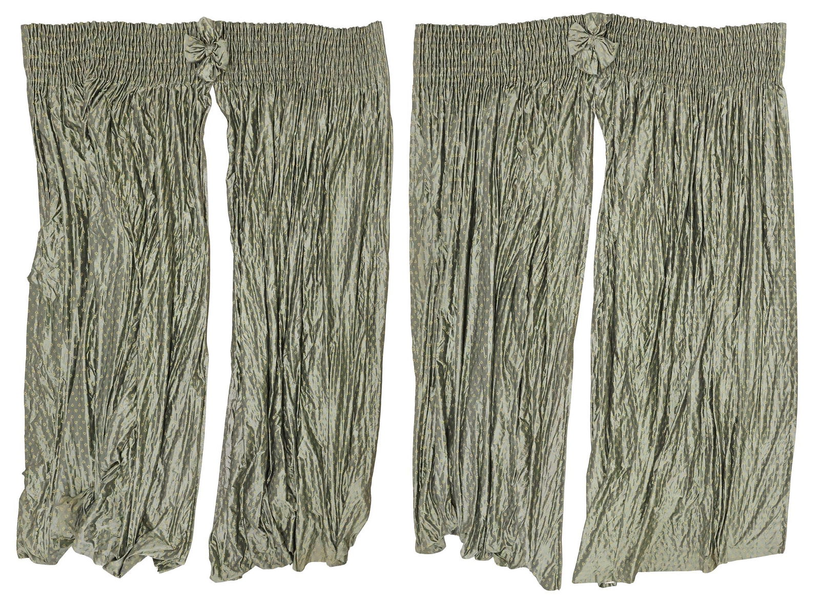 (2) TRAVERS 'BUMBLE BEE' CUSTOM SILK CURTAINS (1 of 2)